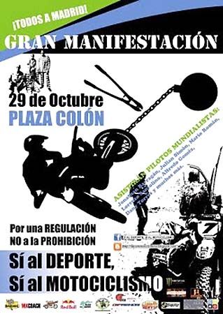 Manifestación en defensa del motociclismo off-road