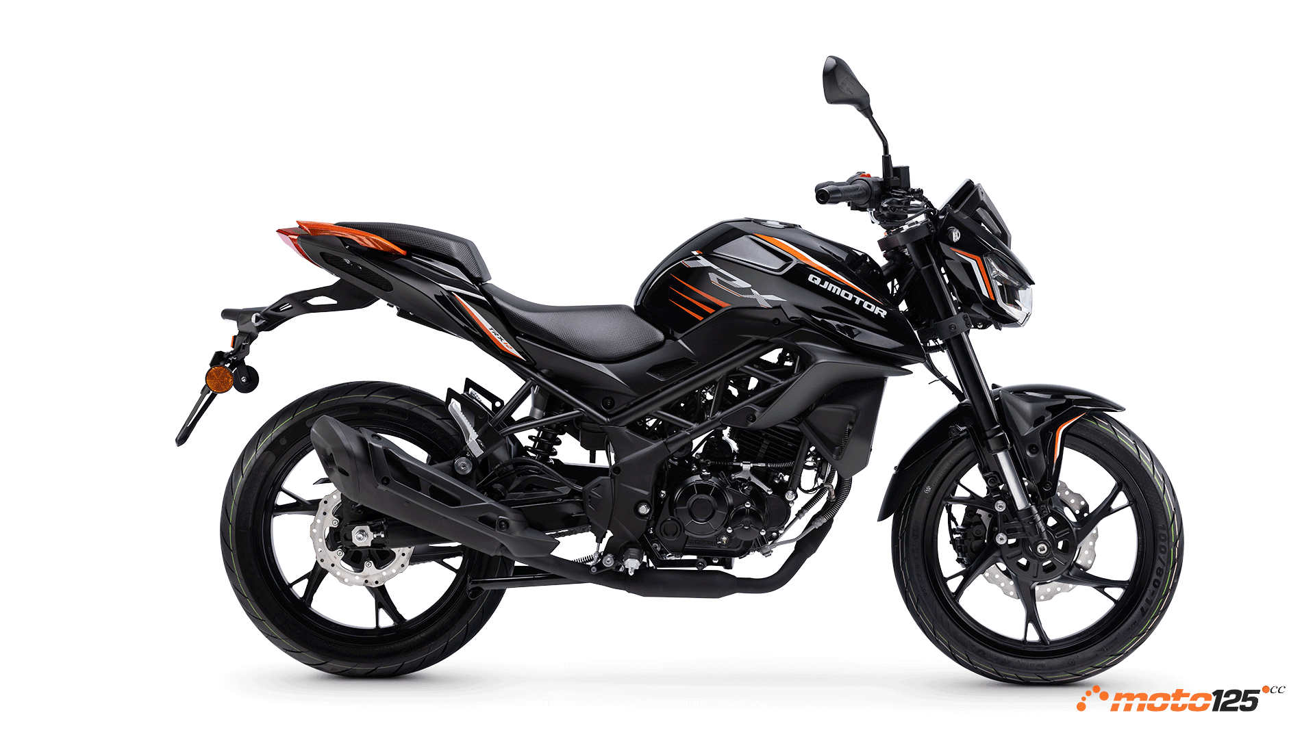 QJ Motor TRX 125 negra lateral