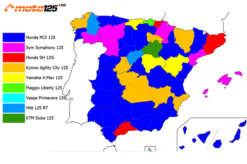 Superventas 125 cc 2022 por provincias