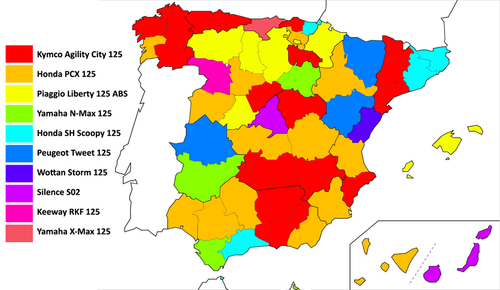 SuperVentas 125 cc 2019 por provincias